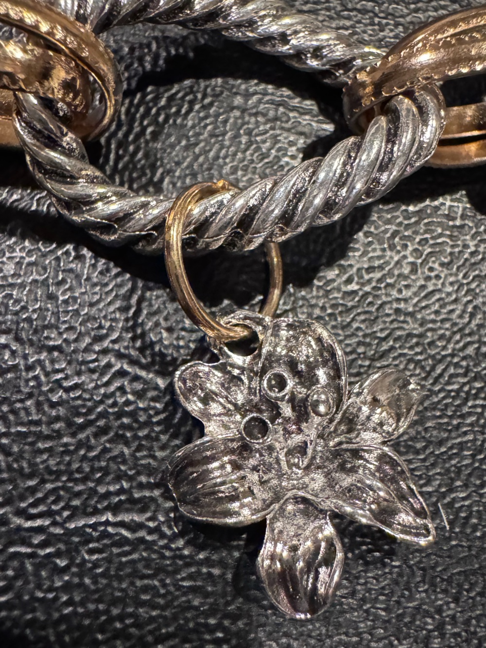 Charm Necklace Two-Tone Rope Link - Picture 13 of 16